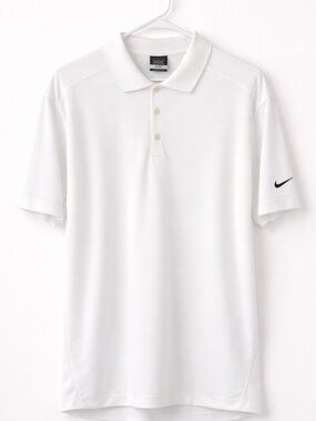 Nike Men’s White Polo with Black Swoosh